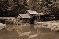 An Sepia Tone of Mabry Gristmill on the Blue Ridge Parkway Royalty Free Stock Photo